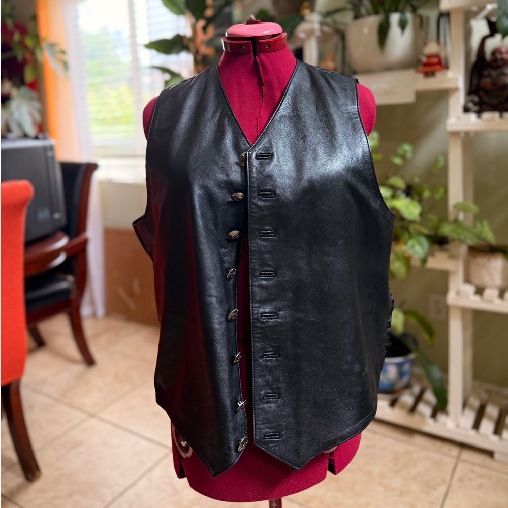JACK EDWARDS GENUINE LEATHER VEST new w/o tags